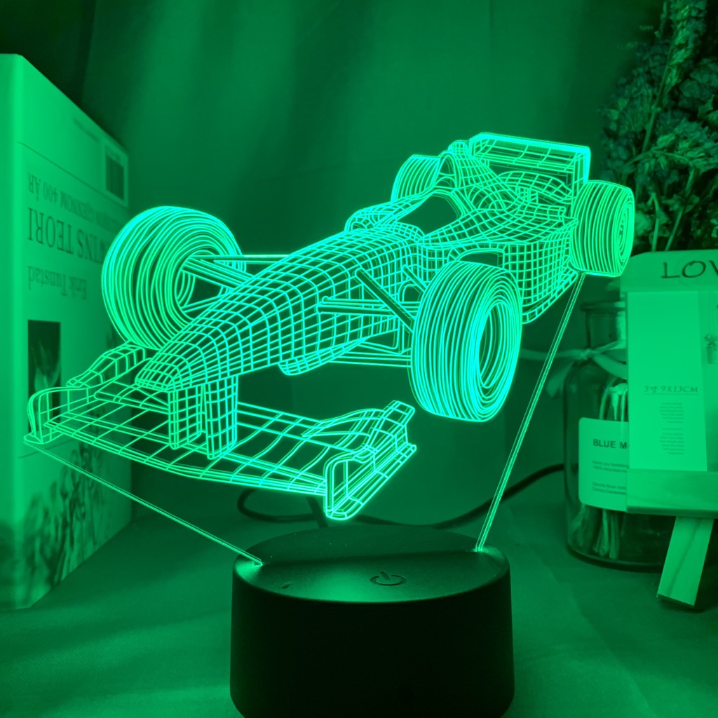 F1 Formula 1 Racing Car 3d Ill - Floating Nightstand With Led Light review and price