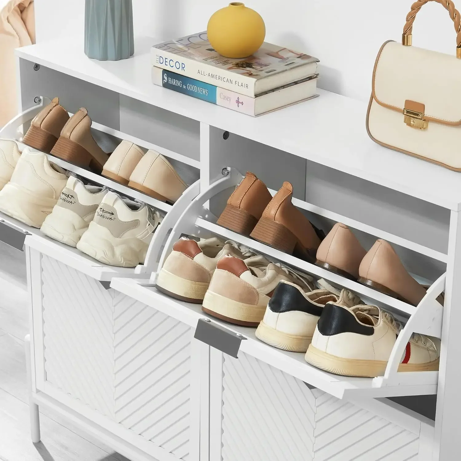 Shoe Cabinet Storage with 4 Fl - Shoe Rack Cabinet Narrow Entryway review and price