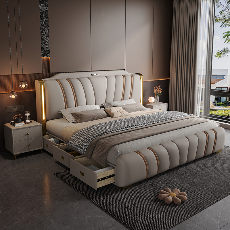 180x200CM with queen wooden be - King Size Bed Frame With Storage Drawers review and price