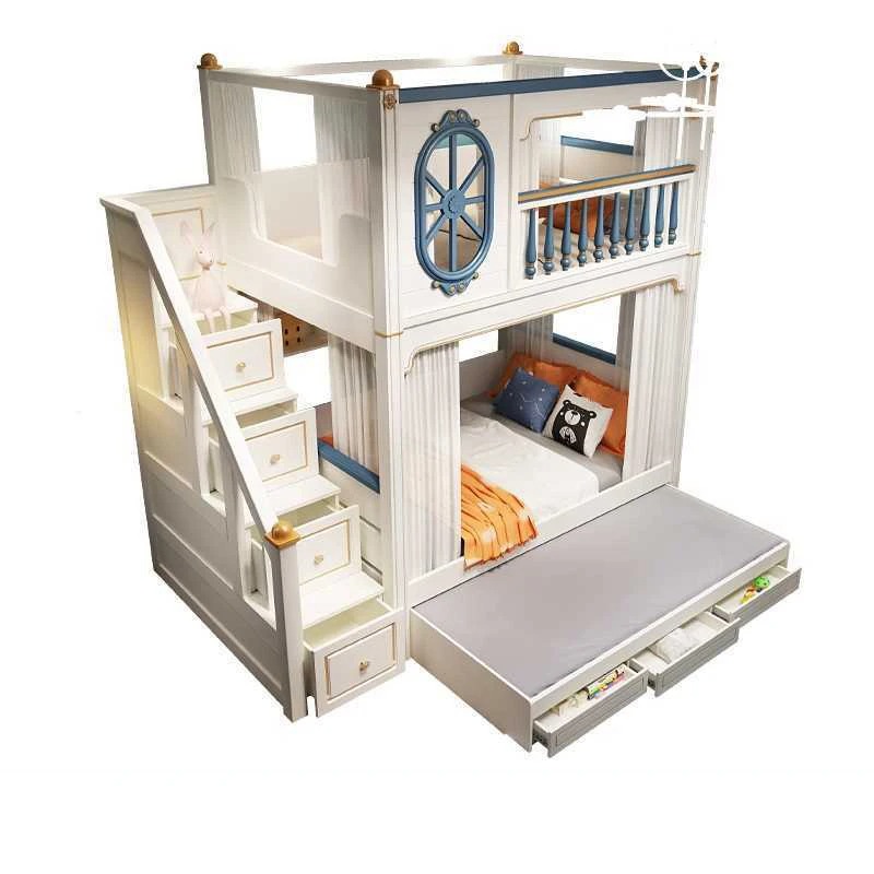 -For Luxury Kids Bedroom Furni - Bunk Bed With Stairs And Slide review and price