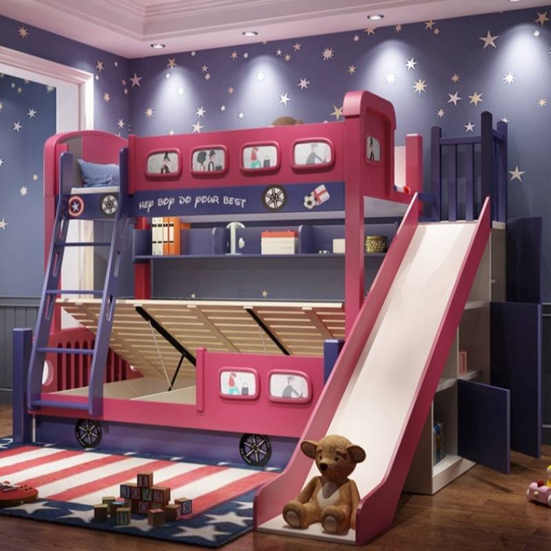 Modern Style Girls Toddler Bed - Bunk Bed With Stairs And Slide review and price