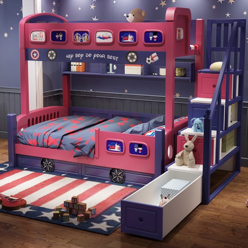 Modern Style Girls Toddler Bed - Bunk Bed With Stairs And Slide review and price