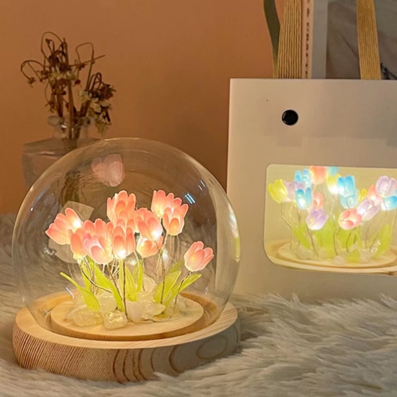 LED DIY Handmade Mini Tulip Ni - Floating Nightstand With Led Light review and price